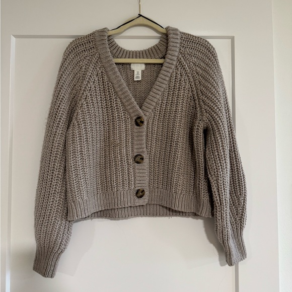 H&M Sweaters - H&M Taupe grey Knit Cardigan